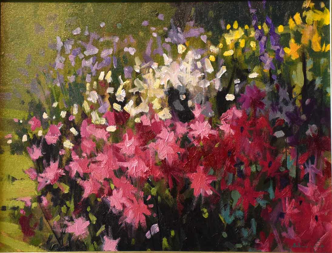 Dahlias No 1 Painted at Palmerston North Botanical Gardens Brian Badcock